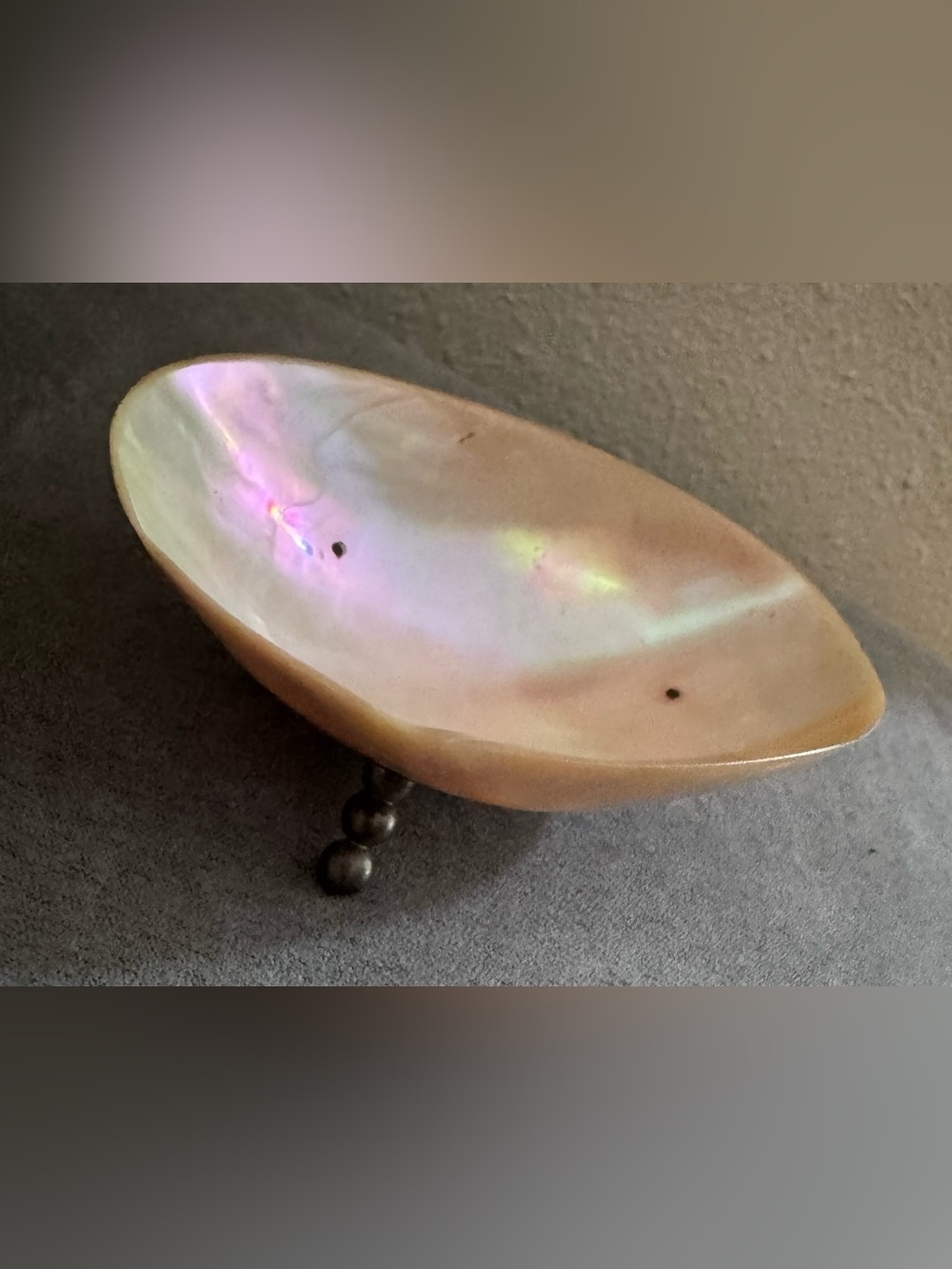 Iridescent Vintage Mother of Pearl Caviar Server or Trinket Dish